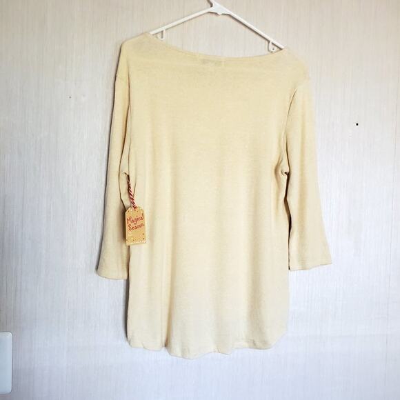 Wishing You Very Magical Season Cream Christmas Tree Sweater - L -NWT - Picture 2 of 6